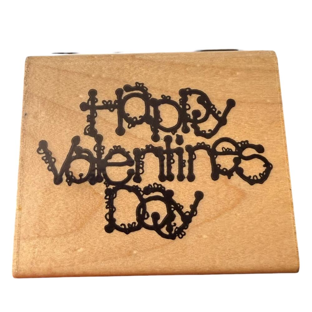 DOTS Vintage Happy Valentines Day N 171 Rubber Stamp